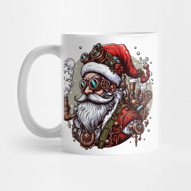 Geared Up Steampunk Santa Claus by Organicgal Graphics